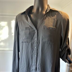 Express Portofino blouse in gray, size small.